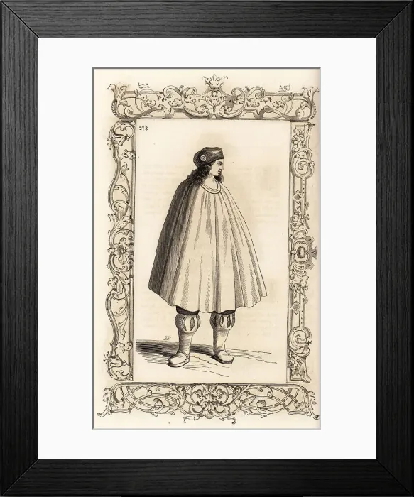 Framed Print : Costume of a woman of Granada, Andalusia, Spain, 16th century Framed Print : Costume of a woman of Granada, Andalusia, Spain, 16th century