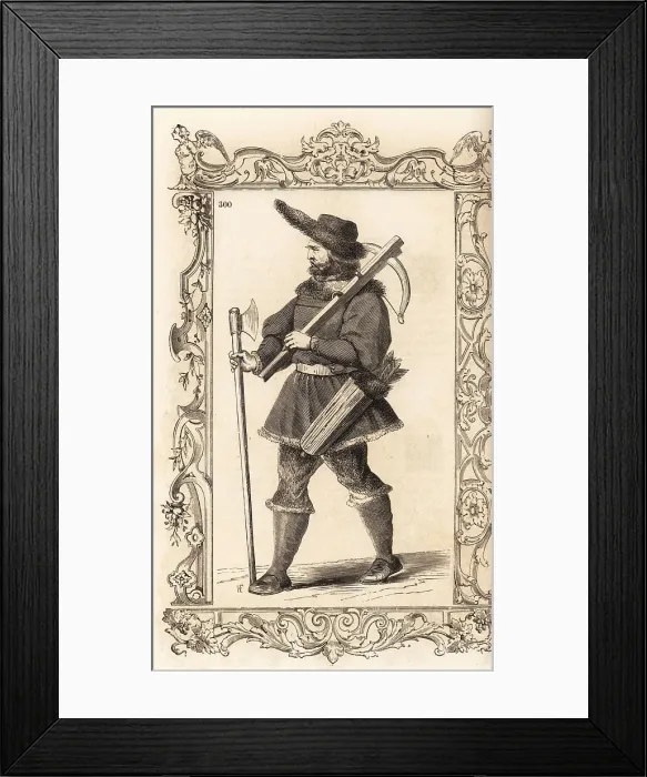 Framed Print : Travel costume of a Scandinavian man, 16th century Framed Print : Travel costume of a Scandinavian man, 16th century