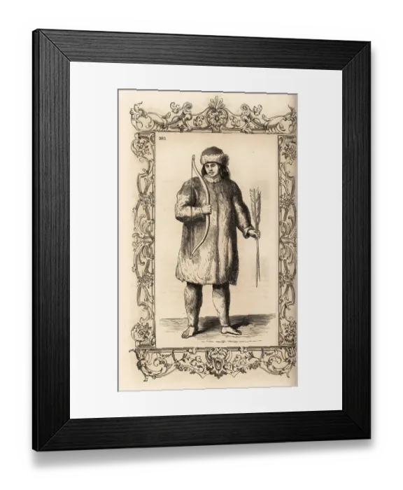 Framed Print : Costume of a Laplander or man of Lapland, 16th century Framed Print : Costume of a Laplander or man of Lapland, 16th century