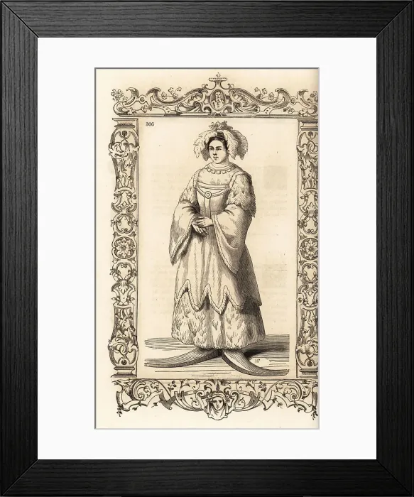 Framed Print : Costume of a Laplander bride (now Finland), 16th century Framed Print : Costume of a Laplander bride (now Finland), 16th century