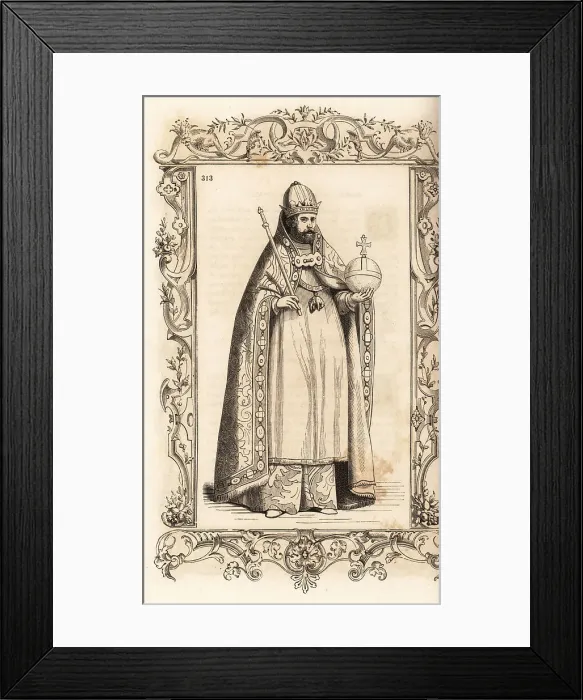 Framed Print : Costume of a Holy Roman Emperor, 16th century Framed Print : Costume of a Holy Roman Emperor, 16th century