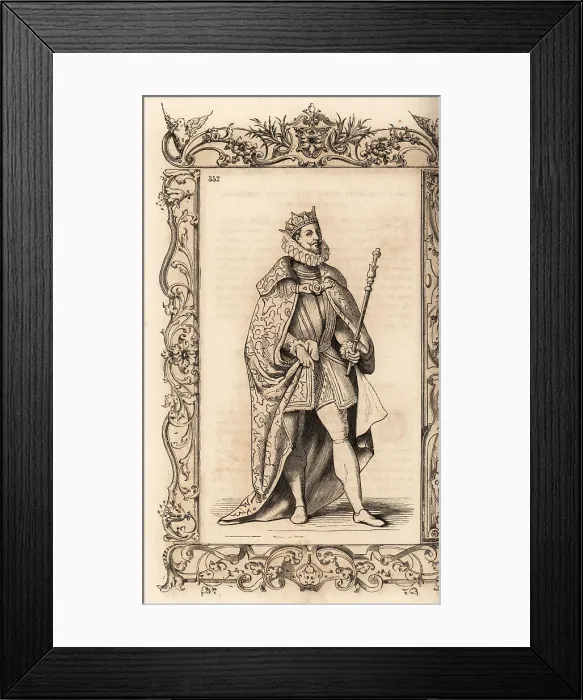 Framed Print : Costume of a Polish King, 16th century Framed Print : Costume of a Polish King, 16th century