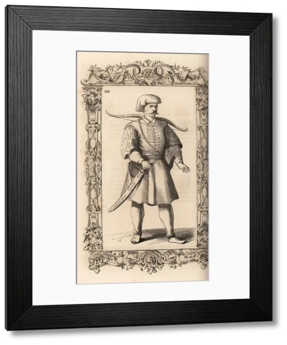 Framed Print : Azap or Azab, galley archer of the Ottoman Empire, 16th century Framed Print : Azap or Azab, galley archer of the Ottoman Empire, 16th century