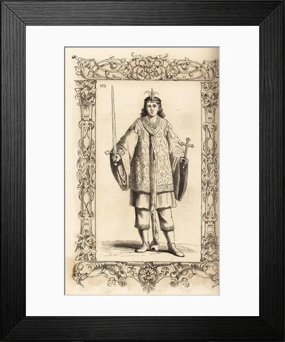 Framed Print : Costume of a page of legendary Christian patriarch Prester John Framed Print : Costume of a page of legendary Christian patriarch Prester John