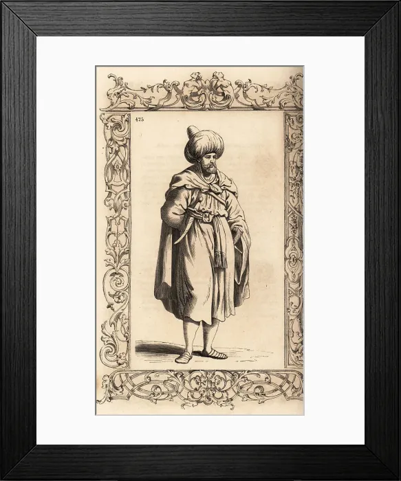 Framed Print : Costume of an Ethiopian noble, 16th century Framed Print : Costume of an Ethiopian noble, 16th century