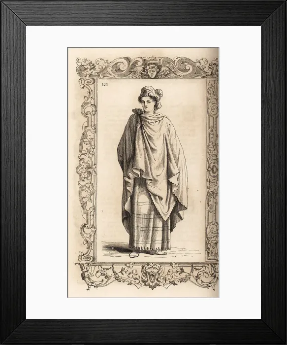 Framed Print : Costume of an Ethiopian virgin, 16th century Framed Print : Costume of an Ethiopian virgin, 16th century