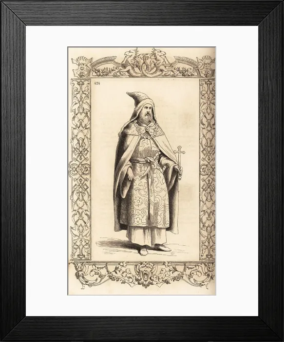 Framed Print : Costume of a priest of legendary Christian patriarch Prester Joh