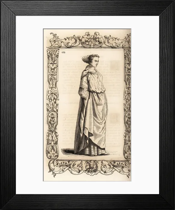 Framed Print : Costume of a Moorish virgin, 16th century Framed Print : Costume of a Moorish virgin, 16th century