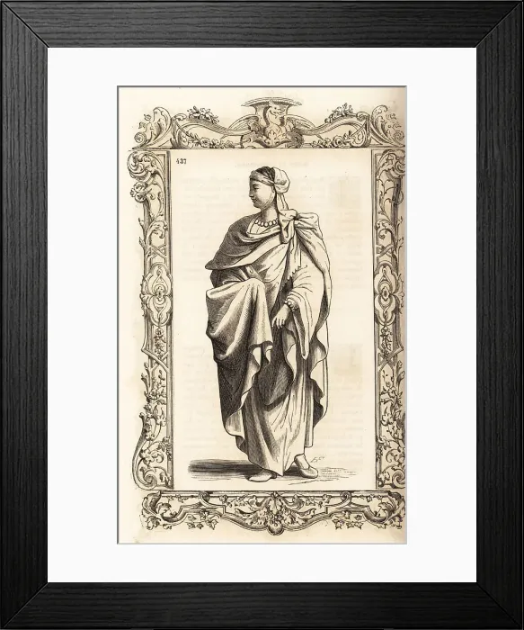 Framed Print : Costume of a noble African woman, 16th century Framed Print : Costume of a noble African woman, 16th century