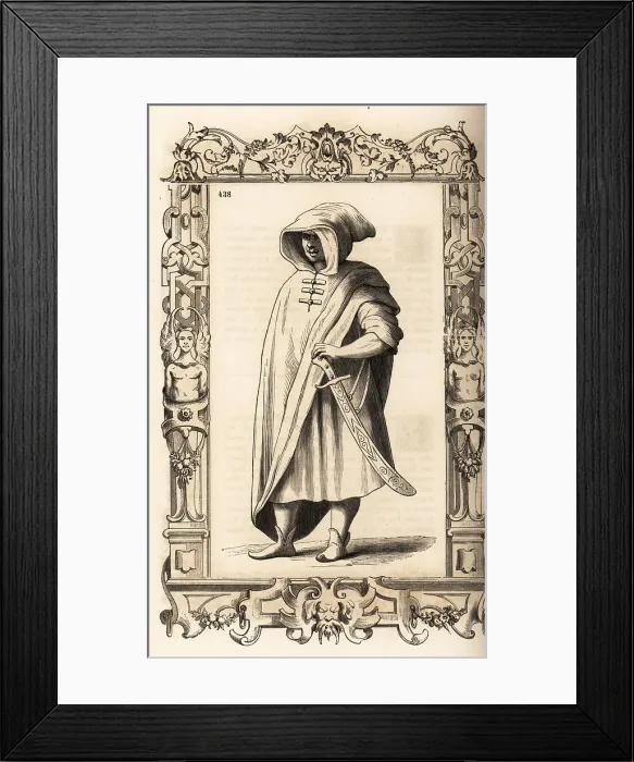 Framed Print : Costume of a black Moor of Africa, 16th century Framed Print : Costume of a black Moor of Africa, 16th century