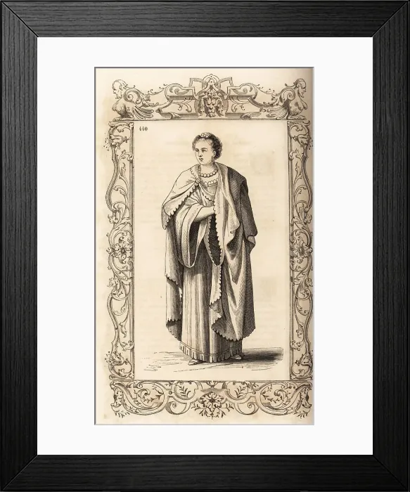 Framed Print : Costume of an African woman of the Kingdom of Tlemcen, 16th cent Framed Print : Costume of an African woman of the Kingdom of Tlemcen, 16th cent