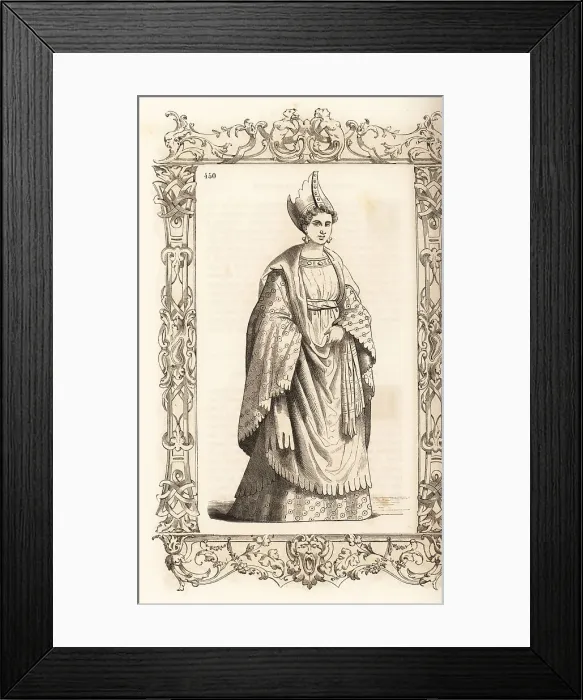 Framed Print : Costume of a woman of Caramania, Ottoman Empire, 16th century Framed Print : Costume of a woman of Caramania, Ottoman Empire, 16th century