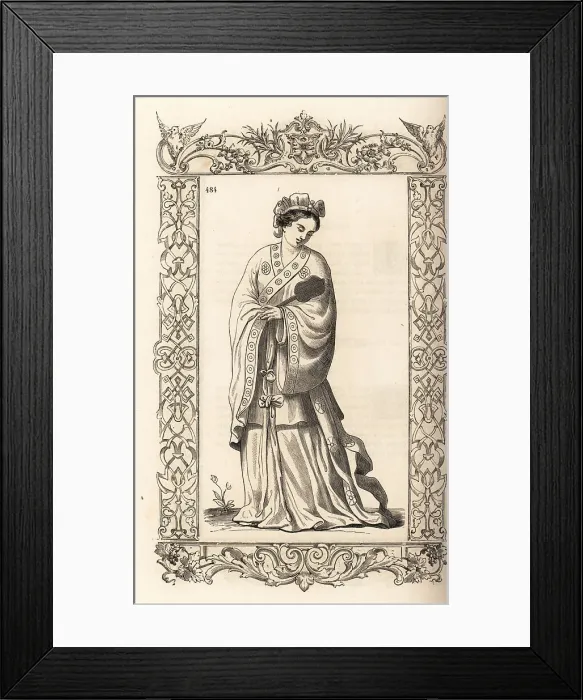 Framed Print : Noble woman of China, 16th century Framed Print : Noble woman of China, 16th century