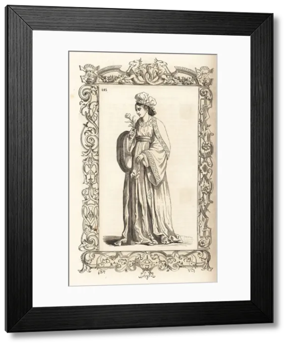Framed Print : Noble woman of China, 16th century Framed Print : Noble woman of China, 16th century