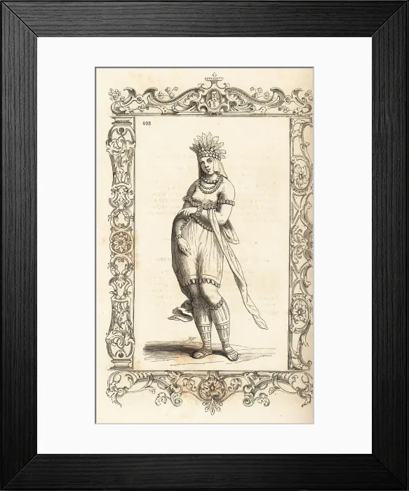 Framed Print : Young African girl of the Indies, 16th century Framed Print : Young African girl of the Indies, 16th century