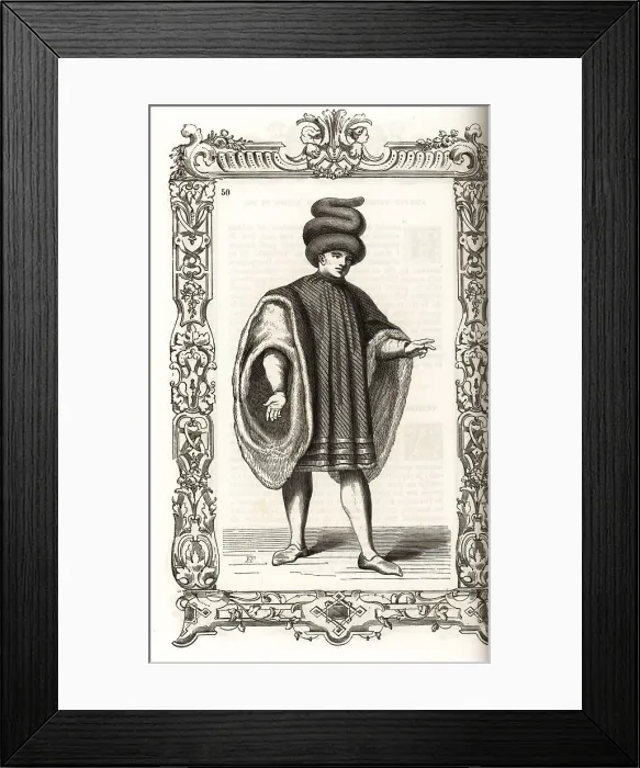 Framed Print : Venetian man wearing a dogalina cloak Framed Print : Venetian man wearing a dogalina cloak