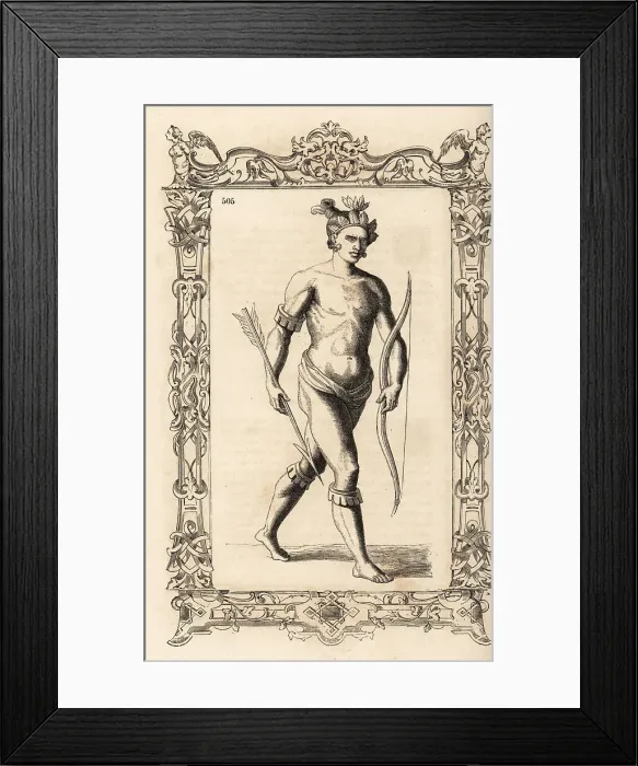 Framed Print : Warrior or chief of the Timucua of Florida Framed Print : Warrior or chief of the Timucua of Florida