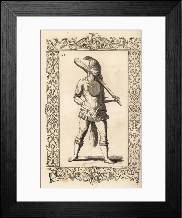 Framed Print : Costume of a Timucua chief, Florida Framed Print : Costume of a Timucua chief, Florida
