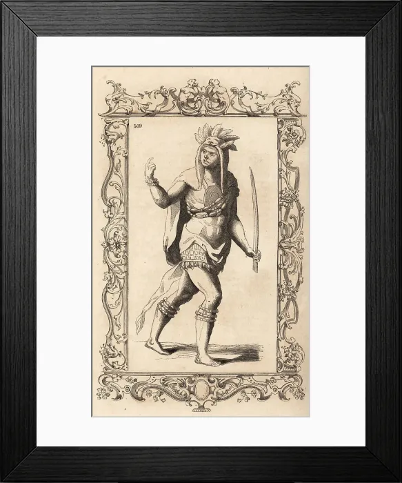 Framed Print : Chief Utina of the Timucuan people, Florida Framed Print : Chief Utina of the Timucuan people, Florida