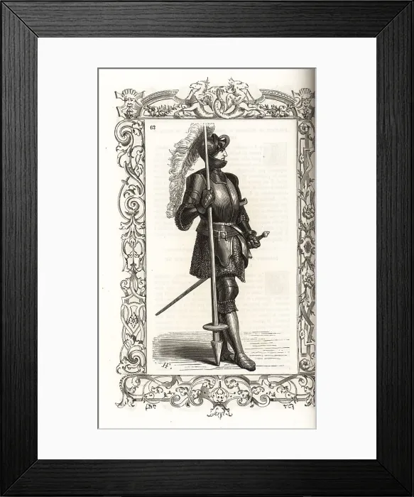 Framed Print : Italian soldier or man of arms, 13th century Framed Print : Italian soldier or man of arms, 13th century