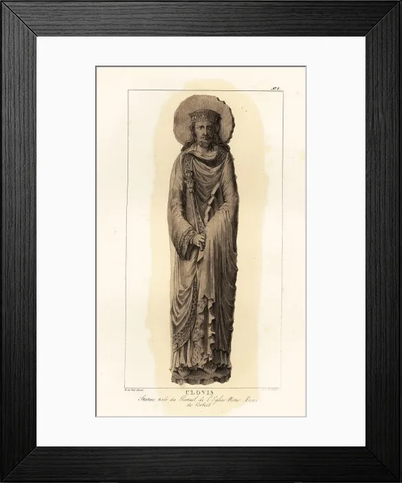 Framed Print : Statue of Clovis I (c.466-511), first king of the Franks Framed Print : Statue of Clovis I (c.466-511), first king of the Franks