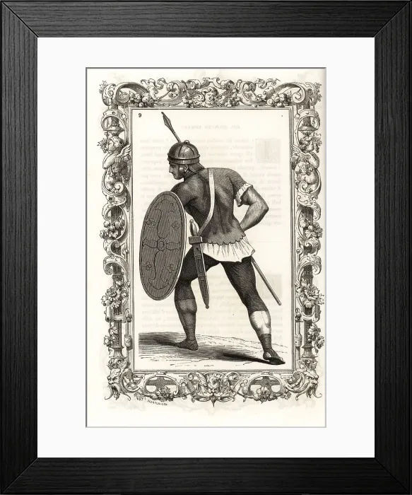Framed Print : Costume of an ancient Roman velites and lanciatori