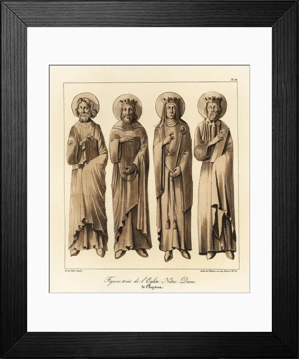 Framed Print : Male and female carved figures from Chartres Cathedral Framed Print : Male and female carved figures from Chartres Cathedral