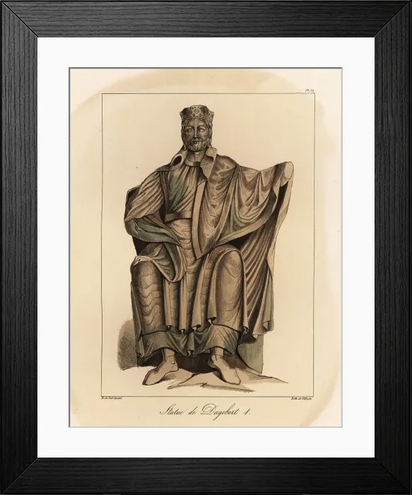 Framed Print : Statue of Dagobert I (c. 603-639), king of Austrasia, all the Fr Framed Print : Statue of Dagobert I (c. 603-639), king of Austrasia, all the Fr