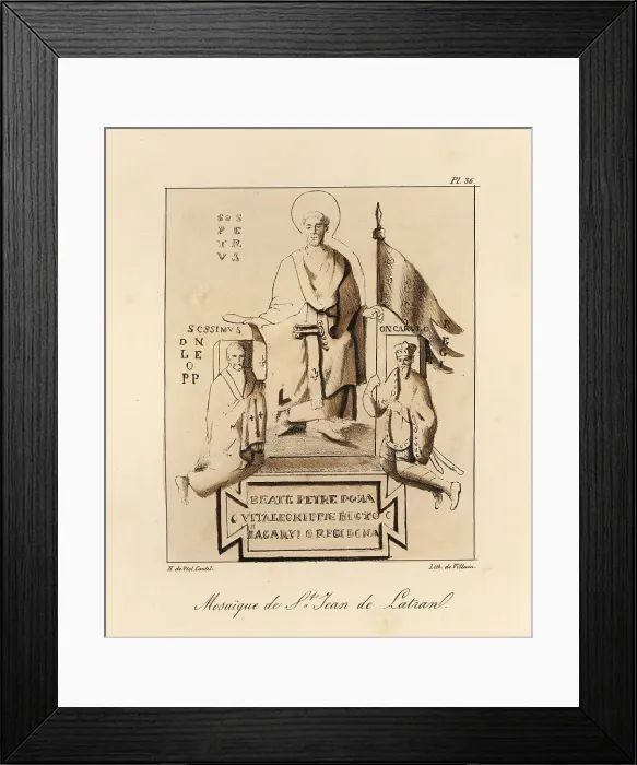 Framed Print : Emperor Charlemagne receiving the standard of Rome from St. Pete Framed Print : Emperor Charlemagne receiving the standard of Rome from St. Pete