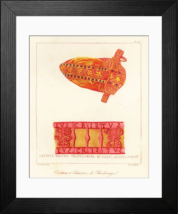 Framed Print : Belt and shoe of the Emperor Charlemagne, 748-814 Framed Print : Belt and shoe of the Emperor Charlemagne, 748-814