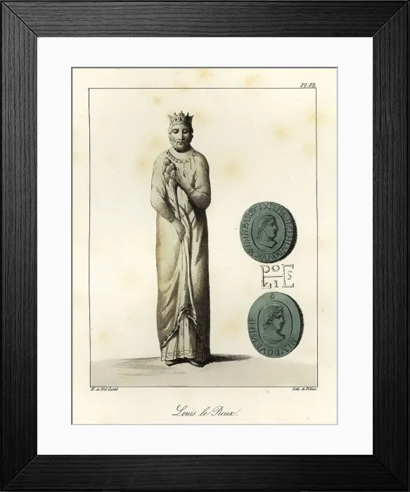 Framed Print : Statue and seal of Louis the Pious Framed Print : Statue and seal of Louis the Pious