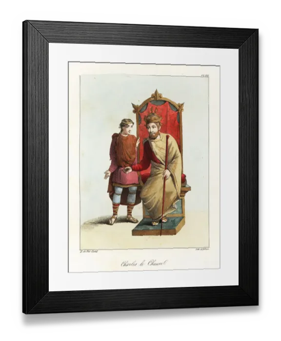 Framed Print : Charles ΙΙ, or Charles the Bald, Carolingian dynasty Framed Print : Charles ΙΙ, or Charles the Bald, Carolingian dynasty