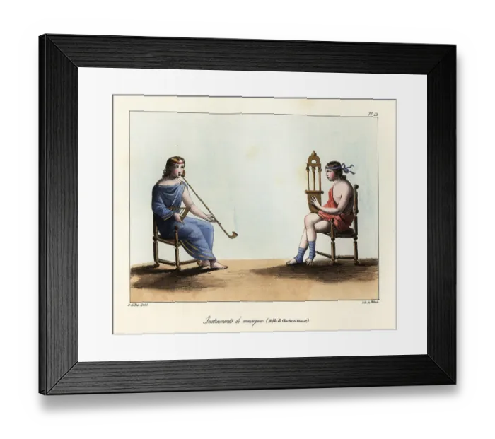 Framed Print : Musical instruments in the time of King David Framed Print : Musical instruments in the time of King David