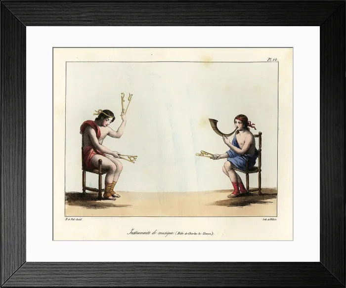 Framed Print : Musical instruments in the time of King David Framed Print : Musical instruments in the time of King David