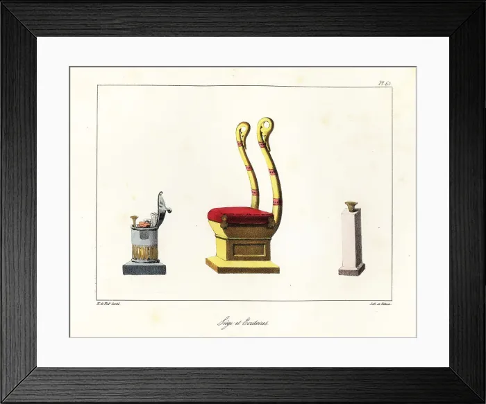 Framed Print : Chair and scriptorium, 10th century Framed Print : Chair and scriptorium, 10th century