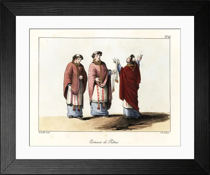 Framed Print : Frankish priests in chasuble and surplices, 9th century Framed Print : Frankish priests in chasuble and surplices, 9th century
