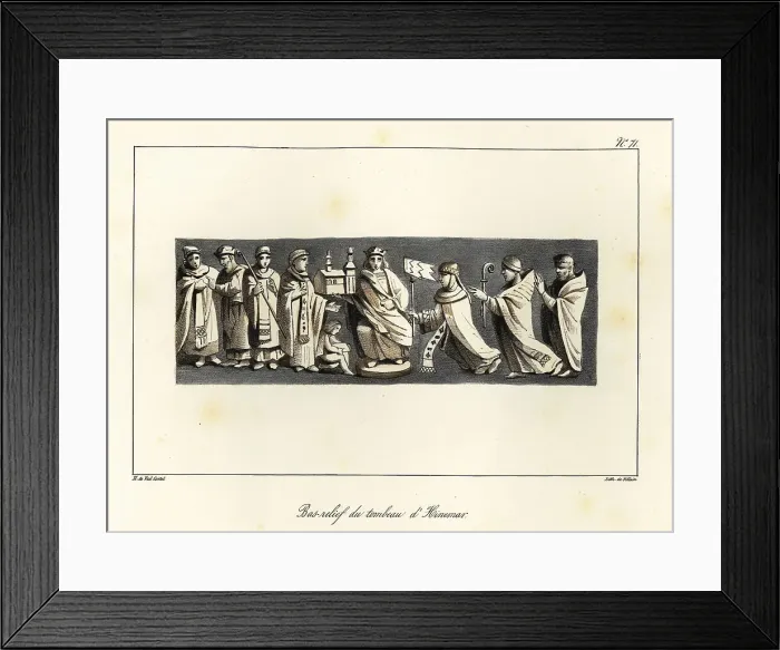 Framed Print : Bas-relief from the tomb of Hincmar (806-882), Archbishop of Rei Framed Print : Bas-relief from the tomb of Hincmar (806-882), Archbishop of Rei