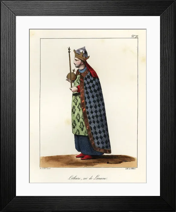 Framed Print : Lothair II (835-869), King of Lotharingia Framed Print : Lothair II (835-869), King of Lotharingia
