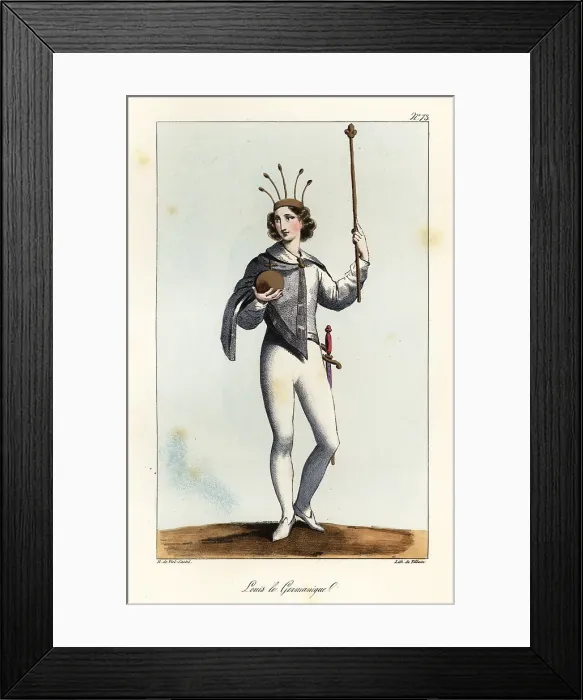 Framed Print : Louis the German (c. 806-876), or Louis II, first king of East Framed Print : Louis the German (c. 806-876), or Louis II, first king of East