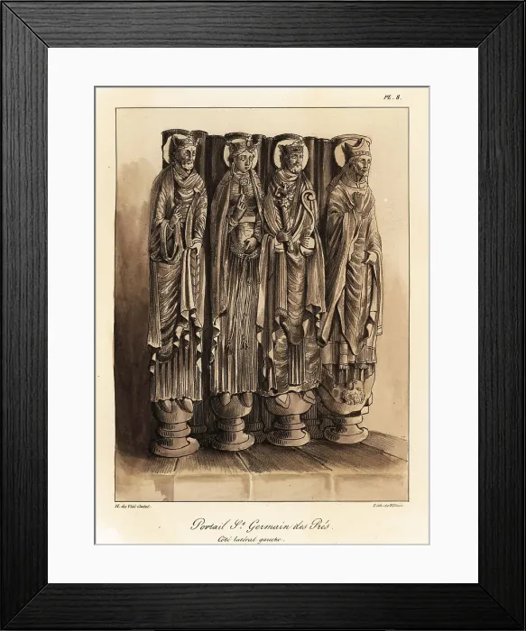 Framed Print : Statues of the Frankish kings in the Abbey of St. Germain de Pre Framed Print : Statues of the Frankish kings in the Abbey of St. Germain de Pre