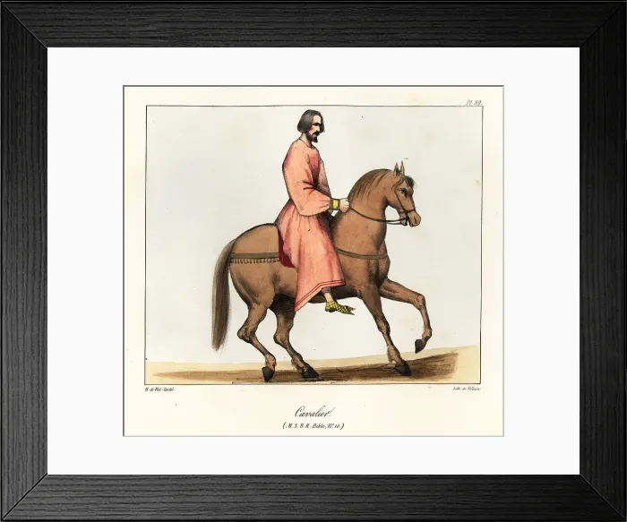 Framed Print : Medieval soldier in long tunic on horseback Framed Print : Medieval soldier in long tunic on horseback