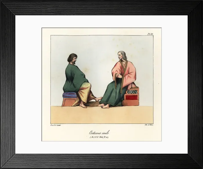Framed Print : Civil costumes from Bible 10 in the manuscipts of the Bibliotheq Framed Print : Civil costumes from Bible 10 in the manuscipts of the Bibliotheq
