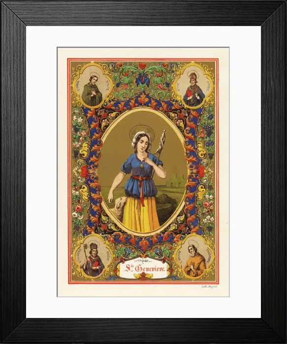 Framed Print : Portrait of St. Genevieve, patron saint of Paris Framed Print : Portrait of St. Genevieve, patron saint of Paris