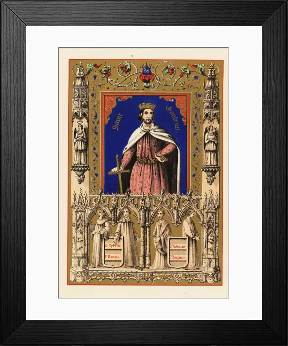 Framed Print : Portrait of Saint Guntramnus, Saint Contran, King of Orleans Framed Print : Portrait of Saint Guntramnus, Saint Contran, King of Orleans