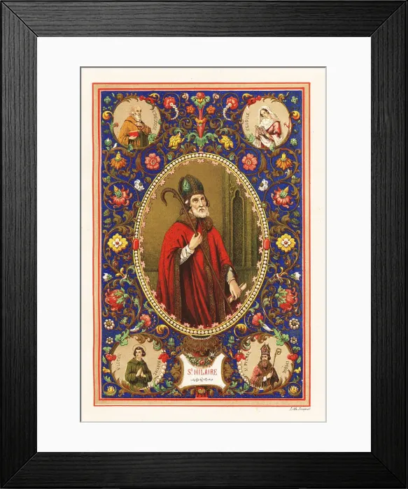 Framed Print : Portrait of Saint Hilary, Bishop of Poitiers, with mitre and cro Framed Print : Portrait of Saint Hilary, Bishop of Poitiers, with mitre and cro