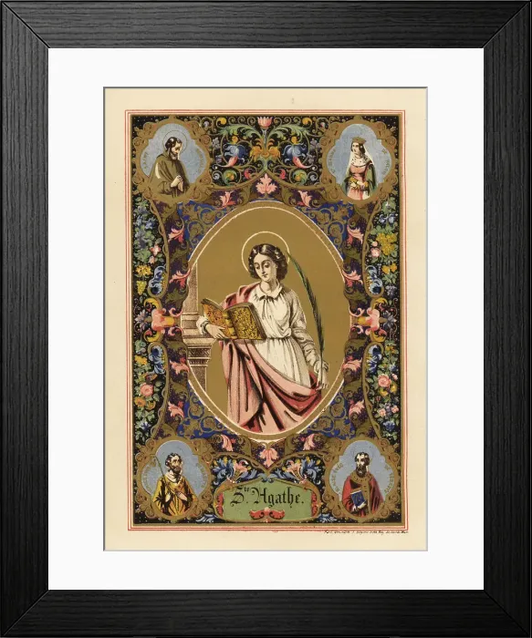Framed Print : Portrait of Saint Agatha of Sicily, martyr and virgin