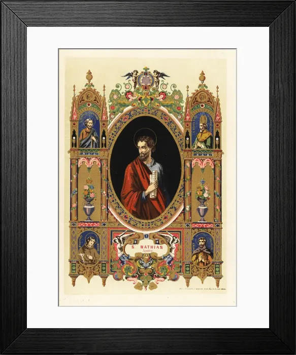 Framed Print : Portrait of Saint Matthew the Apostle with halo and scroll Framed Print : Portrait of Saint Matthew the Apostle with halo and scroll