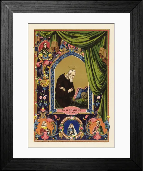 Framed Print : Portrait of Saint Martinian, hermit of Caesarea in Palestine Framed Print : Portrait of Saint Martinian, hermit of Caesarea in Palestine
