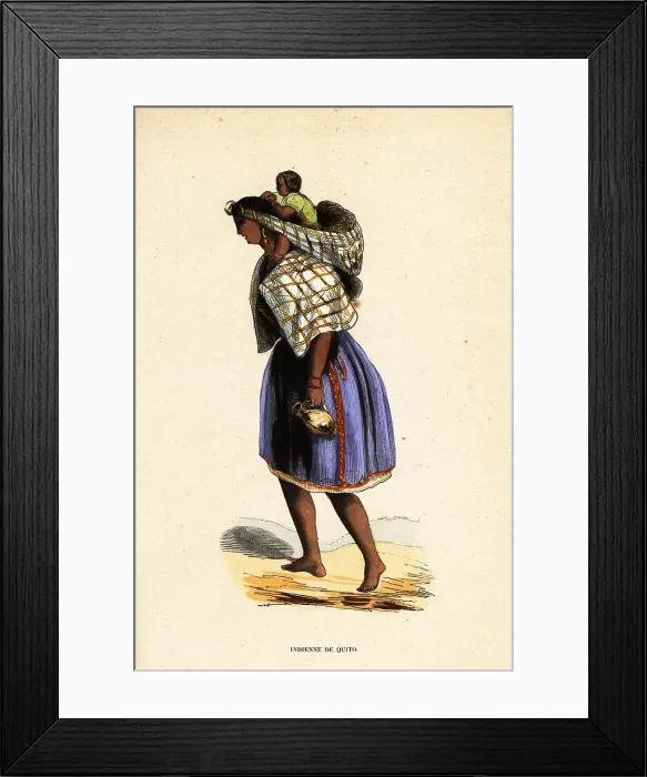 Framed Print : Native American woman and baby of Quito, Ecuador Framed Print : Native American woman and baby of Quito, Ecuador