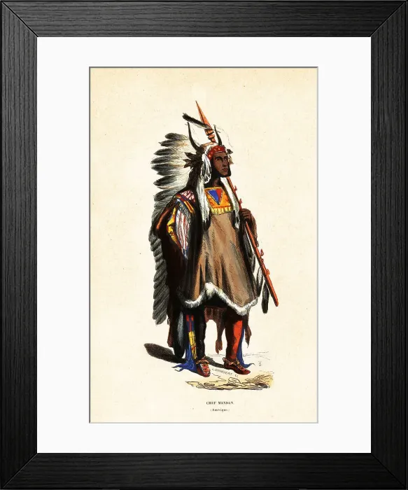 Framed Print : Mato-tope or Four Bears, Chief of the Mandan people Framed Print : Mato-tope or Four Bears, Chief of the Mandan people